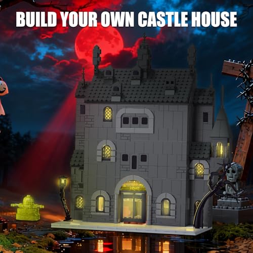 SET DE CONSTRUCCIÓN DE CASA EMBRUJADA CON LUCES JUGUETE DE BLOQUES DE CONSTRUCCIÓN DE MANSIÓN DE HALLOWEEN COMPATIBLE CON LEGO - 5