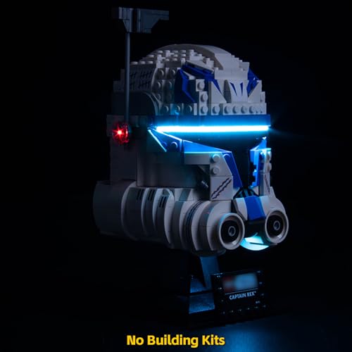 BRICKBLING LUZ LED COMPATIBLE CON EL JUEGO DE CASCO LEGO CAPTAIN REX 75349 SOLO LUCES NUEVA ILUMINACIÓN 2023 COMPATIBLE - 2