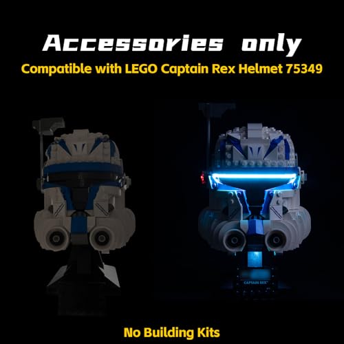 BRICKBLING LUZ LED COMPATIBLE CON EL JUEGO DE CASCO LEGO CAPTAIN REX 75349 SOLO LUCES NUEVA ILUMINACIÓN 2023 COMPATIBLE - 3