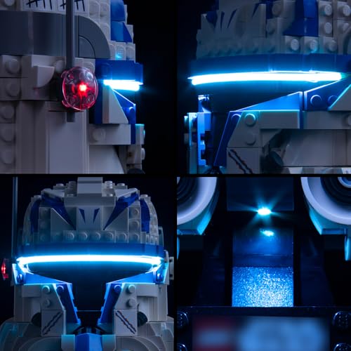 BRICKBLING LUZ LED COMPATIBLE CON EL JUEGO DE CASCO LEGO CAPTAIN REX 75349 SOLO LUCES NUEVA ILUMINACIÓN 2023 COMPATIBLE - 4