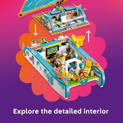 LEGO FRIENDS 42664 JUGUETE DE CONSTRUCCIÓN DE AVENTURA DE VIAJE BARCO DE JUGUETE CON FIGURAS DE DELFINES JUGUETONES Y 4 - 3