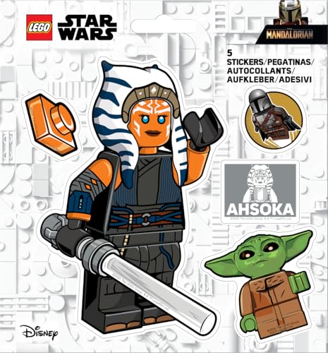 LEGO STAR WARS THE MANDALORIAN STICKER AHSOKA TANO 53767 5 CALCOMANÍAS DE PET TROQUELADAS 1 HOJA PARA BOTELLA DE AGUA LAPTOP - 1