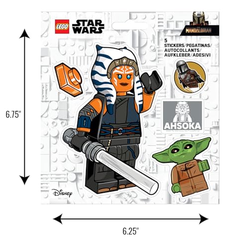 LEGO STAR WARS THE MANDALORIAN STICKER AHSOKA TANO 53767 5 CALCOMANÍAS DE PET TROQUELADAS 1 HOJA PARA BOTELLA DE AGUA LAPTOP - 2