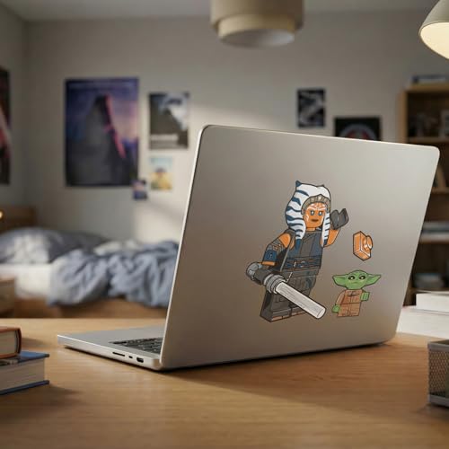 LEGO STAR WARS THE MANDALORIAN STICKER AHSOKA TANO 53767 5 CALCOMANÍAS DE PET TROQUELADAS 1 HOJA PARA BOTELLA DE AGUA LAPTOP - 5