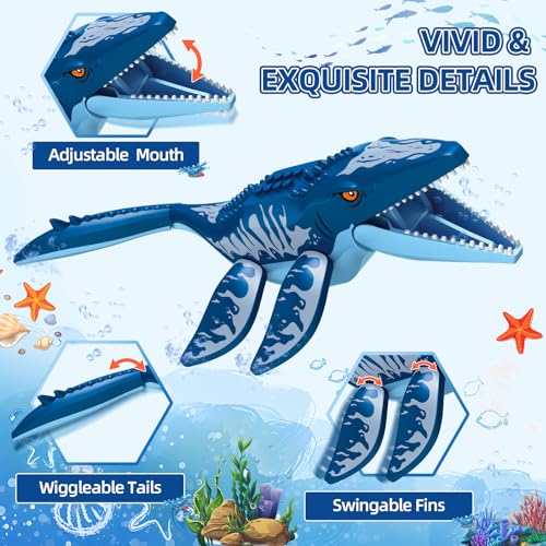 KIOTHDRE JUEGO DE CONSTRUCCIÓN DE DINOSAURIO 3 EN 1 EXPLORADOR OCEÁNICO COMPATIBLE CON DINOSAUR PARK WORLD BARCO DE CIUDAD - 6