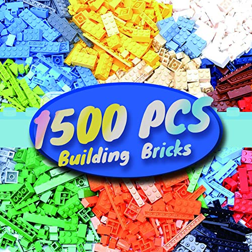 HUIZDQ 1500 PIEZAS DE LADRILLOS DE CONSTRUCCIÓN BLOQUES PEQUEÑOS CLÁSICOS A GRANEL JUEGO DE LADRILLOS CLÁSICOS BLOQUES - 1