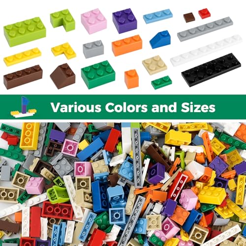 HUIZDQ 1500 PIEZAS DE LADRILLOS DE CONSTRUCCIÓN BLOQUES PEQUEÑOS CLÁSICOS A GRANEL JUEGO DE LADRILLOS CLÁSICOS BLOQUES - 3