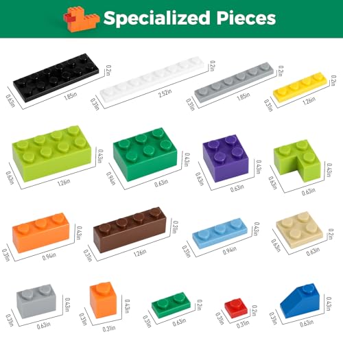 HUIZDQ 1500 PIEZAS DE LADRILLOS DE CONSTRUCCIÓN BLOQUES PEQUEÑOS CLÁSICOS A GRANEL JUEGO DE LADRILLOS CLÁSICOS BLOQUES - 4