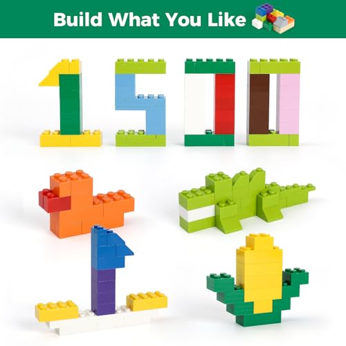 HUIZDQ 1500 PIEZAS DE LADRILLOS DE CONSTRUCCIÓN BLOQUES PEQUEÑOS CLÁSICOS A GRANEL JUEGO DE LADRILLOS CLÁSICOS BLOQUES - 5