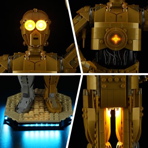 BRIKSMAX KIT DE LUCES PARA LEGO C3PO ILUMINACIÓN LED COMPATIBLE CON LEGO STAR WARS 75398 JUEGO DE CONSTRUCCIÓN NO INCLUIDO LEGO - 3