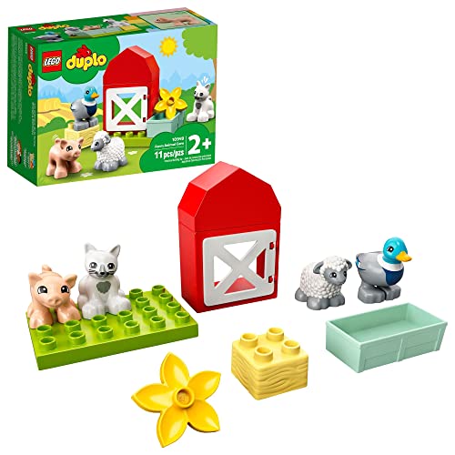 LEGO DUPLO TOWN FARM ANIMAL CARE 10949 JUGUETE PARA NIÑOS PEQUEÑOS NIÑAS Y NIÑOS DE 2 AÑOS MÁS CON FIGURAS DE PATO CERDO OVEJA - 1