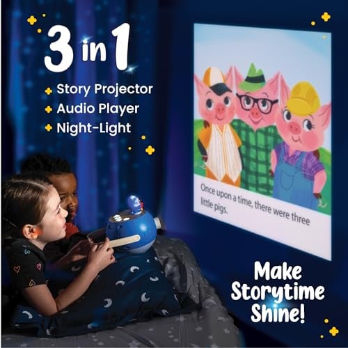 PROYECTOR DE LIBROS PARA NIÑOS 5 CUENTOS DE LECTURA EN VOZ ALTA 5 CANCIONES LUZ NOCTURNA Y MÚSICA RELAJANTE DE ENSUEÑO PROYECTOR - 2