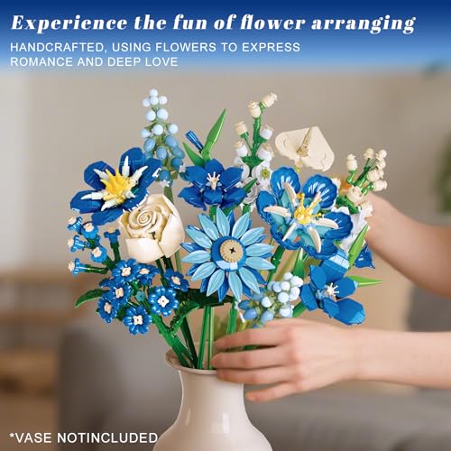 JUEGO DE CONSTRUCCIÓN DE RAMO DE FLORES COMPATIBLE CON FLORES DE LEGO 16 FLORES ARTIFICIALES BLOQUES DE CONSTRUCCIÓN DECORACIÓN - 3