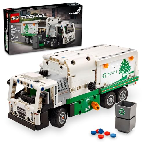 LEGO TECHNIC MACK LR CAMIÓN DE BASURA ELÉCTRICO DE JUGUETE CAMIÓN CONSTRUIBLE PARA NIÑOS PARA JUEGO DE SIMULACIÓN GRAN REGALO - 1