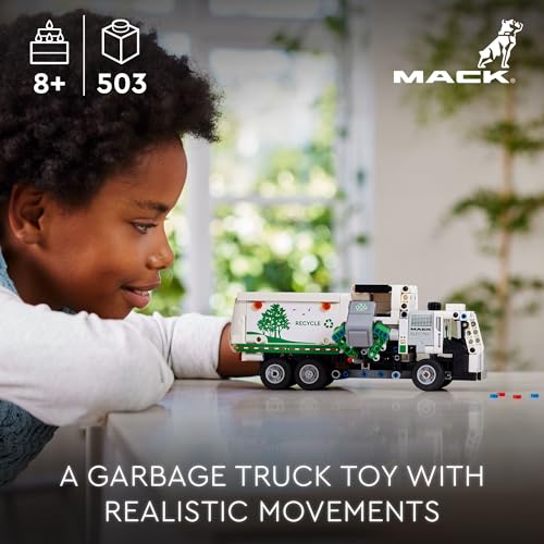 LEGO TECHNIC MACK LR CAMIÓN DE BASURA ELÉCTRICO DE JUGUETE CAMIÓN CONSTRUIBLE PARA NIÑOS PARA JUEGO DE SIMULACIÓN GRAN REGALO - 2