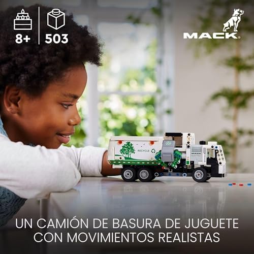 LEGO TECHNIC MACK LR CAMIÓN DE BASURA ELÉCTRICO DE JUGUETE, CAMIÓN CONSTRUIBLE PARA NIÑOS PARA JUEGO DE SIMULACIÓN, GRAN - 7