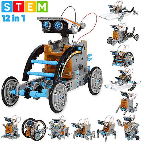 SILLBIRD STEM CIENCIA TECNOLOGÍA INGENIERÍA Y MATEMÁTICAS 12 EN 1 ROBOT DE JUGUETE SOLAR DIDÁCTICO 190 PIEZAS DE BRICOLAJE KIT - 1