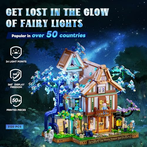 LUMIBRICKS SYLVANINN TREEHOUSE LIGHTING JUEGO DE LADRILLOS DE CONSTRUCCIÓN 3120 PIEZAS COLECCIÓN DE CABAÑA DE HOTEL ELFO JUEGO - 2