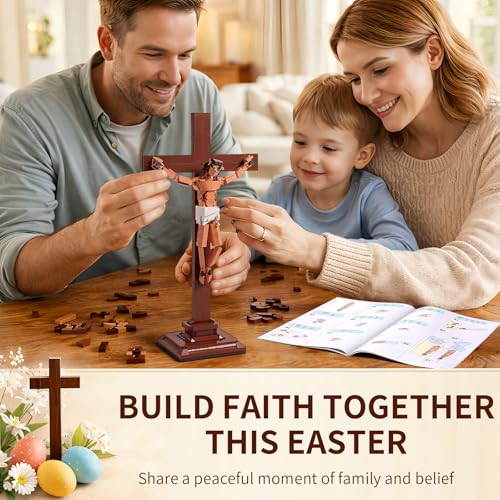 JESUS CRUCIFIXION BUILDING SET 588 PCS CHRISTIAN CROSS COLLECTIBLE MODEL KIT COMPATIBLE WITH LEGO RELIGIOUS FAITHBASED DECOR FOR - 2