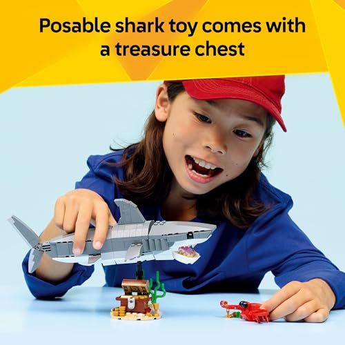 LEGO CREATOR JUGUETE DE CONSTRUCCIÓN DE TIBURÓN FEROZ CON COFRE DEL TESORO PARA NIÑOS Y NIÑAS LOS NIÑOS CONSTRUYEN - 5