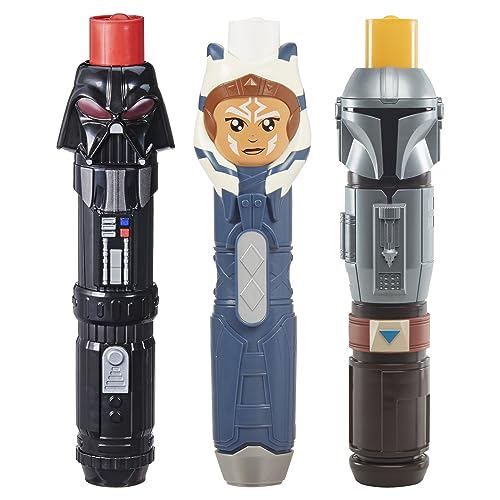 STAR WARS ESCUADRÓN DE SABLES DE LUZ DE 3 UNIDADES SABLES DE LUZ DE THE MANDALORIAN AHSOKA Y DARTH VADER JUGUETES PARA NIÑOS - 1