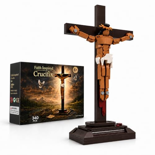 JUEGO DE BLOQUES DE CONSTRUCCIÓN DE CRUZ DE JESÚS 340 PIEZAS DE LADRILLOS DE CONSTRUCCIÓN BÍBLICA PARA ADULTOS Y NIÑOS JUEGO - 1