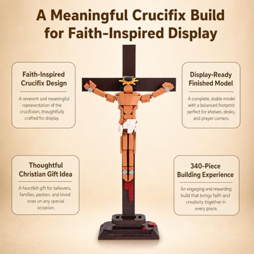 JUEGO DE BLOQUES DE CONSTRUCCIÓN DE CRUZ DE JESÚS 340 PIEZAS DE LADRILLOS DE CONSTRUCCIÓN BÍBLICA PARA ADULTOS Y NIÑOS JUEGO - 2