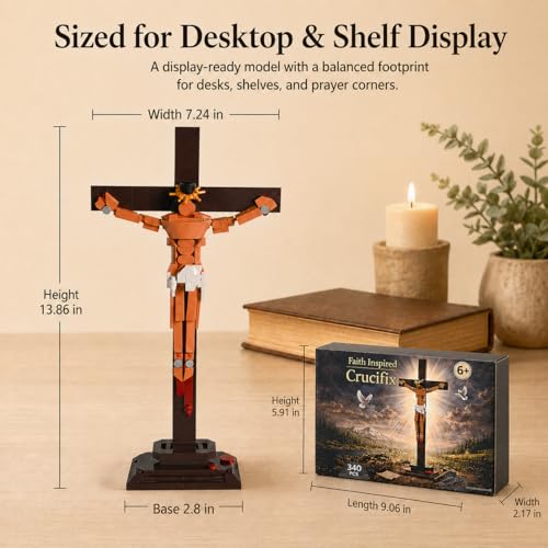 JUEGO DE BLOQUES DE CONSTRUCCIÓN DE CRUZ DE JESÚS 340 PIEZAS DE LADRILLOS DE CONSTRUCCIÓN BÍBLICA PARA ADULTOS Y NIÑOS JUEGO - 4