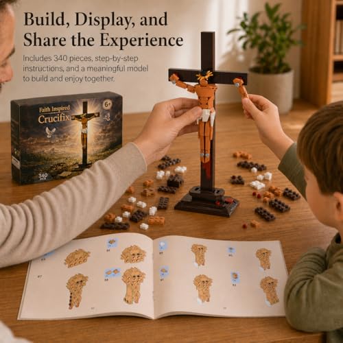 JUEGO DE BLOQUES DE CONSTRUCCIÓN DE CRUZ DE JESÚS 340 PIEZAS DE LADRILLOS DE CONSTRUCCIÓN BÍBLICA PARA ADULTOS Y NIÑOS JUEGO - 7