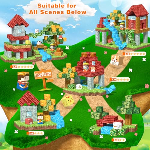 BLOQUES MAGNÉTICOS JUEGO DE MUNDO MAGNÉTICO DE ANIMALES DEL BOSQUE CUBOS DE CONSTRUCCIÓN MAGNÉTICOS PARA NIÑOS Y NIÑAS DE 4 A 8 - 2