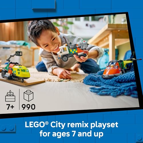 LEGO CITY AIRPLANE, SERVICE TRUCK Y HOVERCRAFT REMIX JUGUETE DE CONSTRUCCIÓN PARA NIÑOS MEZCLA Y COMBINA VEHÍCULOS - 2