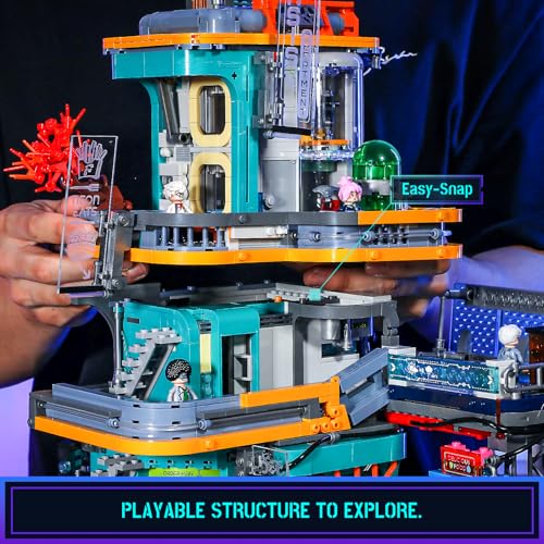 FUNWHOLE CYBERPUNK MANSION LIGHTING JUEGO DE LADRILLOS DE CONSTRUCCIÓN 2524 PIEZAS DE EDIFICIOS MODULARES DE CIUDAD FUTURA IDEA - 2
