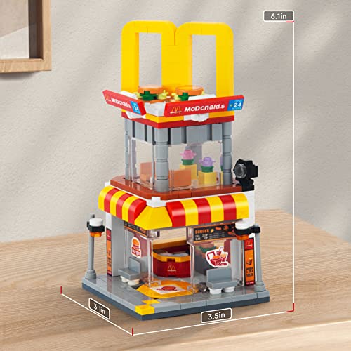 HIGH GODO CITY STREET VIEW JUEGO DE CONSTRUCCIÓN DE HAMBURGUESAS MODELO CREATIVO MOC JUGUETES DE MODELO CREATIVO DECORACIÓN - 2