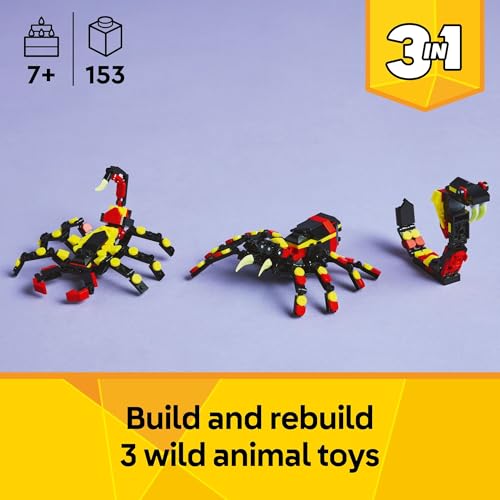 LEGO CREATOR 31159 JUGUETE DE ARAÑA SORPRENDENTE DE ANIMALES SALVAJES 3 EN 1 JUGUETE DE CONSTRUCCIÓN CON 3 OPCIONES - 2