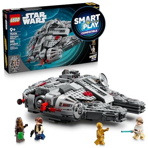 LEGO STAR WARS SMART PLAY MILLENNIUM FALCON STARSHIP BUILDING TOY PARA NIÑOS JUEGO COMPATIBLE CON 4 ETIQUETAS INTELIGENTES Y 4 - 1