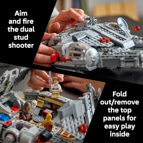 LEGO STAR WARS SMART PLAY MILLENNIUM FALCON STARSHIP BUILDING TOY PARA NIÑOS JUEGO COMPATIBLE CON 4 ETIQUETAS INTELIGENTES Y 4 - 4