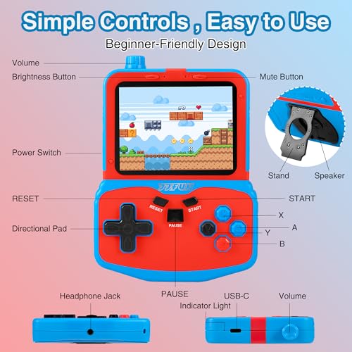 CONSOLA DE VIDEOJUEGOS PORTÁTIL PARA NIÑOS 220 JUEGOS CLÁSICOS RETRO INTEGRADOS REPRODUCTOR DE MANO PLUG PLAY CON PANTALLA IPS - 5