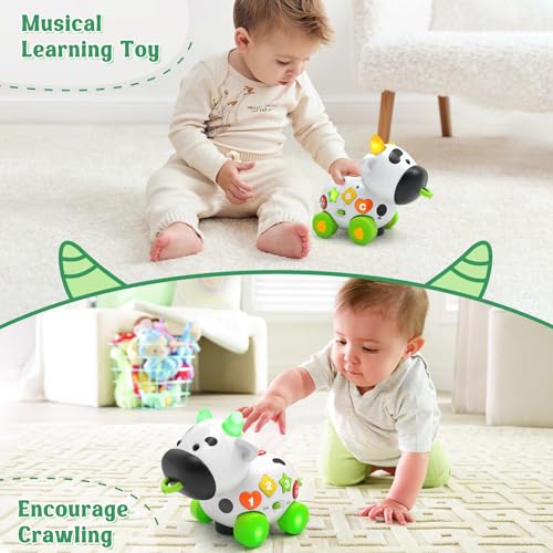 TALKFUN JUGUETES MUSICALES DE VACA PARA NIÑOS Y NIÑAS DE 1 AÑO JUGUETE BILINGE PARA BEBÉS DE 61218 MESES JUGUETES PARA NIÑOS - 2