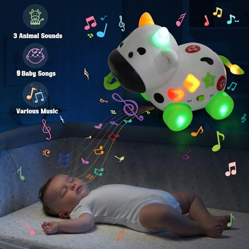 TALKFUN JUGUETES MUSICALES DE VACA PARA NIÑOS Y NIÑAS DE 1 AÑO JUGUETE BILINGE PARA BEBÉS DE 61218 MESES JUGUETES PARA NIÑOS - 5