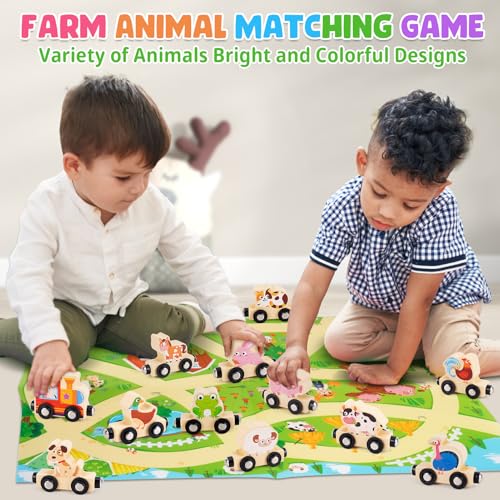 MONTESSORI JUEGO DE TREN DE MADERA PARA NIÑOS DE 1 2 3 AÑOS CAJA DE TREN DE 12 ANIMALES MAGNÉTICOS PARA NIÑOS JUGUETE EDUCATIVO - 2