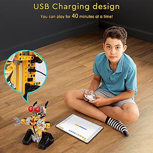 SILLBIRD KIT DE CONSTRUCCIÓN DE ROBOT CON CONTROL REMOTO REGALOS STEM PARA NIÑOS DE 8 A 13 AÑOS CODIFICACIÓN DE JUGUETES - 5
