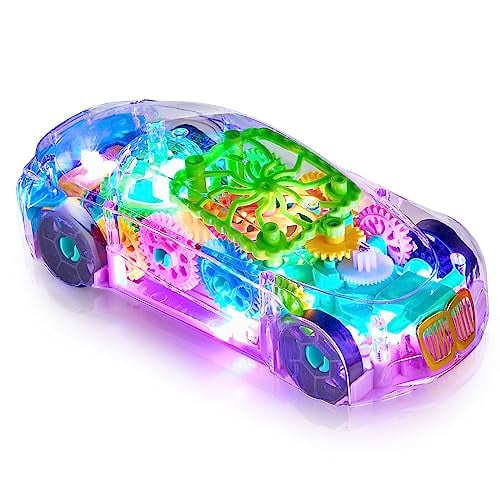 PLAYBEES JUGUETE DE COCHE TRANSPARENTE ILUMINADO JUGUETES PARA NIÑOS AUTISTAS DE 3 A 5 AÑOS JUGUETE SENSORIAL PARA NIÑOS - 1