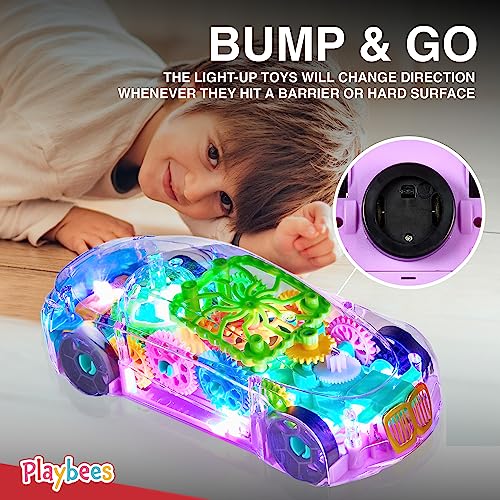PLAYBEES JUGUETE DE COCHE TRANSPARENTE ILUMINADO JUGUETES PARA NIÑOS AUTISTAS DE 3 A 5 AÑOS JUGUETE SENSORIAL PARA NIÑOS - 5