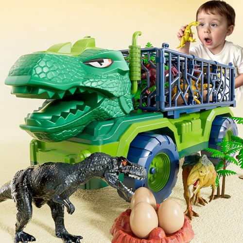 CAMIÓN DE DINOSAURIO PARA NIÑOS DE 2 A 4 AÑOS FIGURA DE ACCIÓN DE DINOSAURIO PARA NIÑOS PEQUEÑOS DE 3 A 5 AÑOS CON 8 FIGURAS - 1