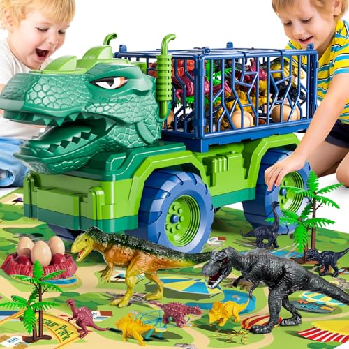 CAMIÓN DE DINOSAURIO PARA NIÑOS DE 2 A 4 AÑOS FIGURA DE ACCIÓN DE DINOSAURIO PARA NIÑOS PEQUEÑOS DE 3 A 5 AÑOS CON 8 FIGURAS - 2