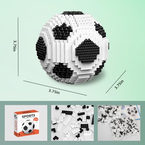 JUEGO DE CONSTRUCCIÓN DE BALÓN DE FÚTBOL DESAFIANTE JUGUETE EDUCATIVO STEM DE MICROLADRILLOS PARA DECORACIÓN DEL HOGAR REGALO - 2