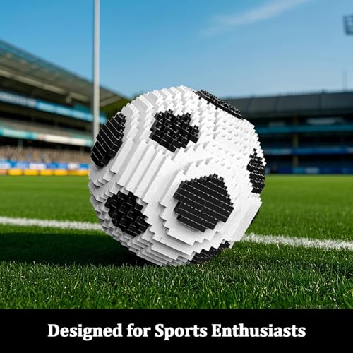 JUEGO DE CONSTRUCCIÓN DE BALÓN DE FÚTBOL DESAFIANTE JUGUETE EDUCATIVO STEM DE MICROLADRILLOS PARA DECORACIÓN DEL HOGAR REGALO - 5