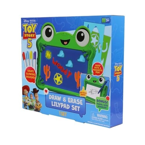 DISNEY PIXAR TOY STORY 5 DRAW ERASE LILYPAD SET TABLERO BRILLANTE DE BORRADO EN SECO Y TABLERO MAGNÉTICO DE VIAJE CREA ARTE - 2