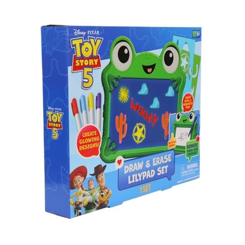 DISNEY PIXAR TOY STORY 5 DRAW ERASE LILYPAD SET TABLERO BRILLANTE DE BORRADO EN SECO Y TABLERO MAGNÉTICO DE VIAJE CREA ARTE - 3