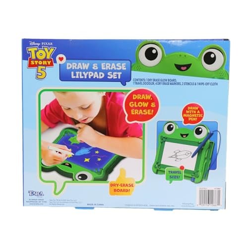 DISNEY PIXAR TOY STORY 5 DRAW ERASE LILYPAD SET TABLERO BRILLANTE DE BORRADO EN SECO Y TABLERO MAGNÉTICO DE VIAJE CREA ARTE - 4